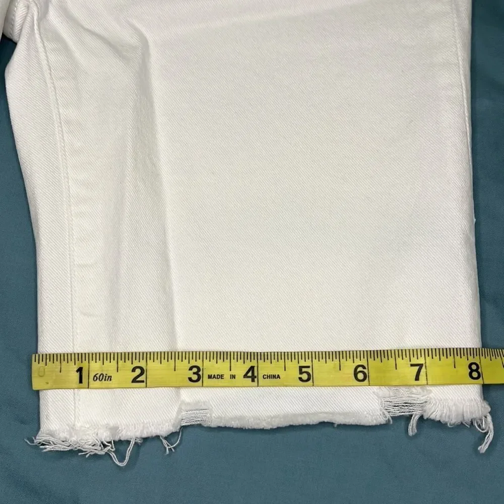 PAIGE Women’s Dove White Jax Cut off Distressed Shorts Size 26